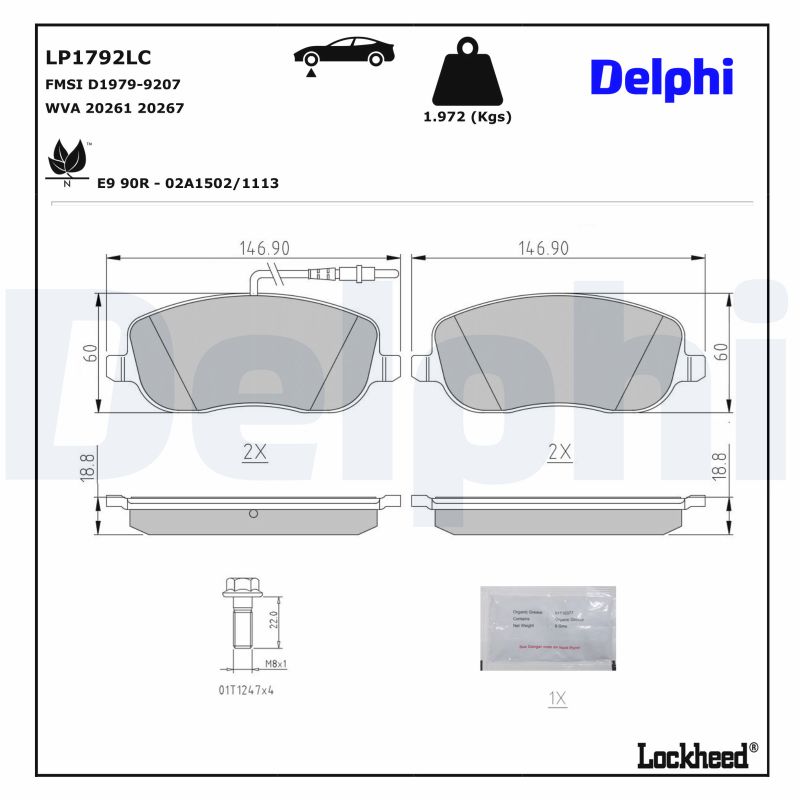 DELPHI Bremseklodser LP1792LC for PEUGEOT FIAT LANCIA