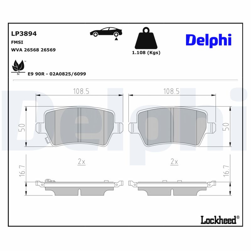 DELPHI Bremseklodser lp3894 for CHERY