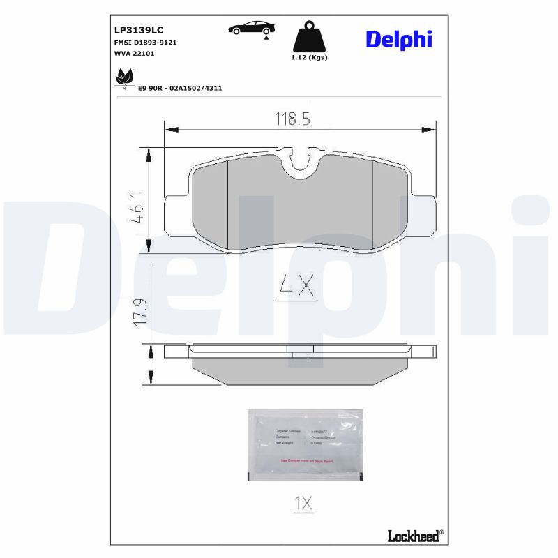 DELPHI Bremseklodser LP3139LC for MERCEDES-BENZ
