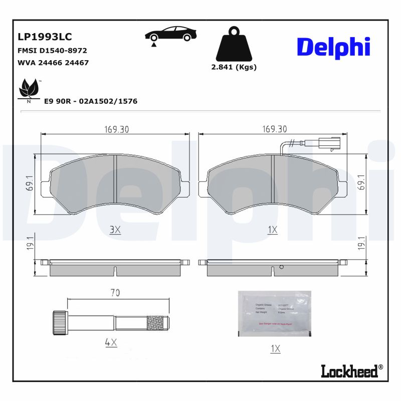 DELPHI Bremseklodser lp1993lc for PEUGEOT CITROËN FIAT