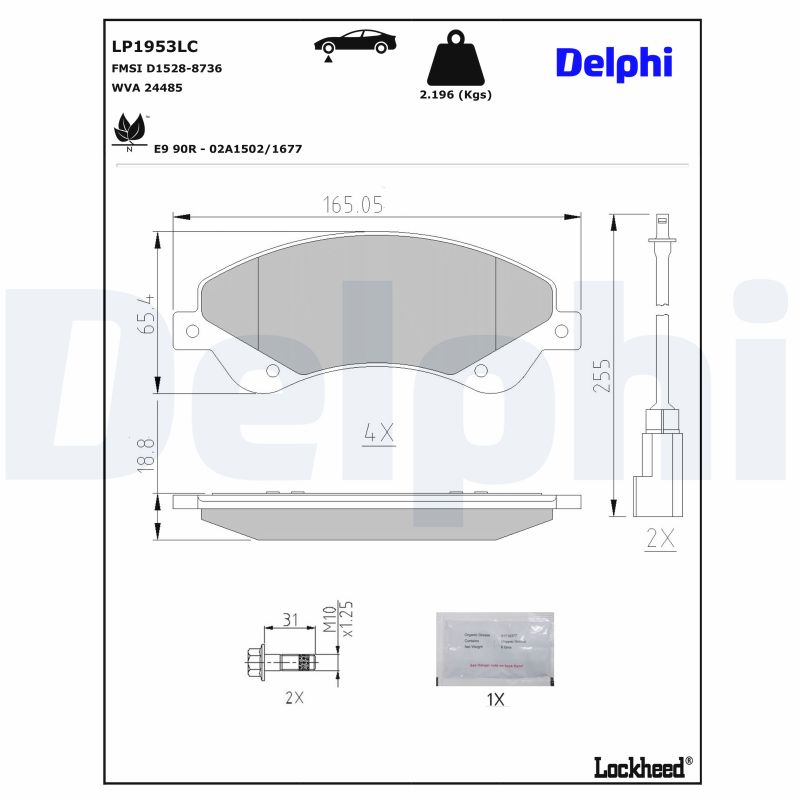 DELPHI Bremseklodser lp1953lc for FORD
