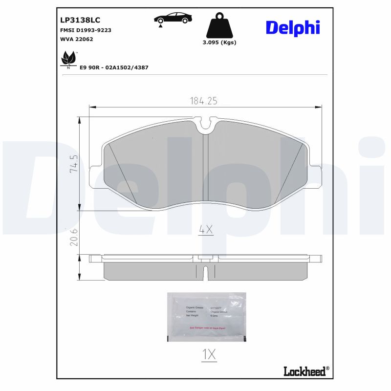 DELPHI Bremseklodser lp3138lc for MERCEDES-BENZ