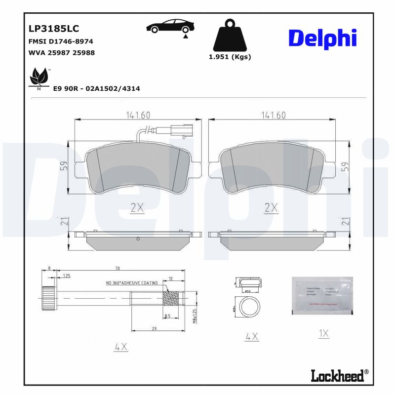 DELPHI Bremseklodser lp3185lc for FIAT CITROËN