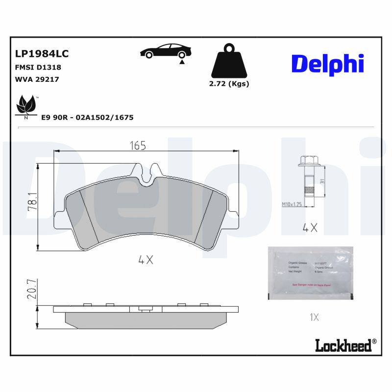 DELPHI Bremseklodser lp1984lc for VW MERCEDES-BENZ