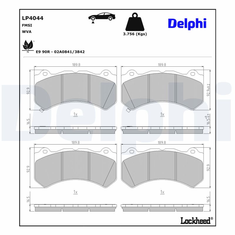 DELPHI Bremseklodser lp4044 for BYD