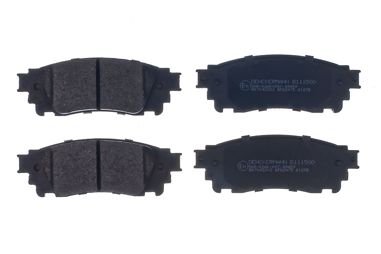 DENCKERMANN Bremseklodser B111500 bagaksel for TOYOTA LEXUS