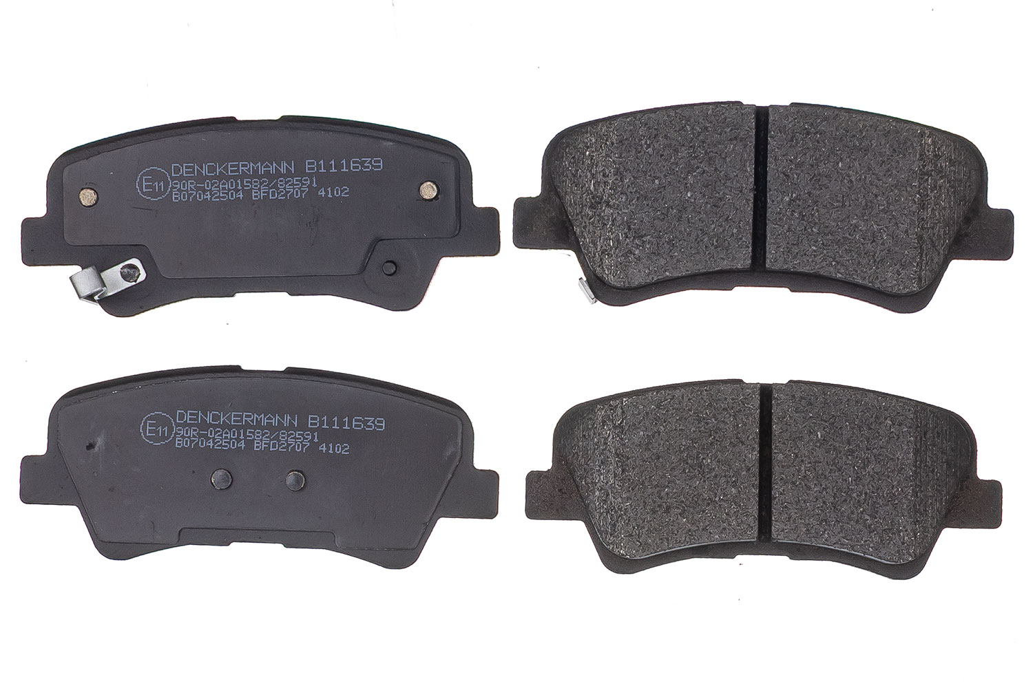 DENCKERMANN Bremseklodser B111639 bagaksel for HYUNDAI KIA