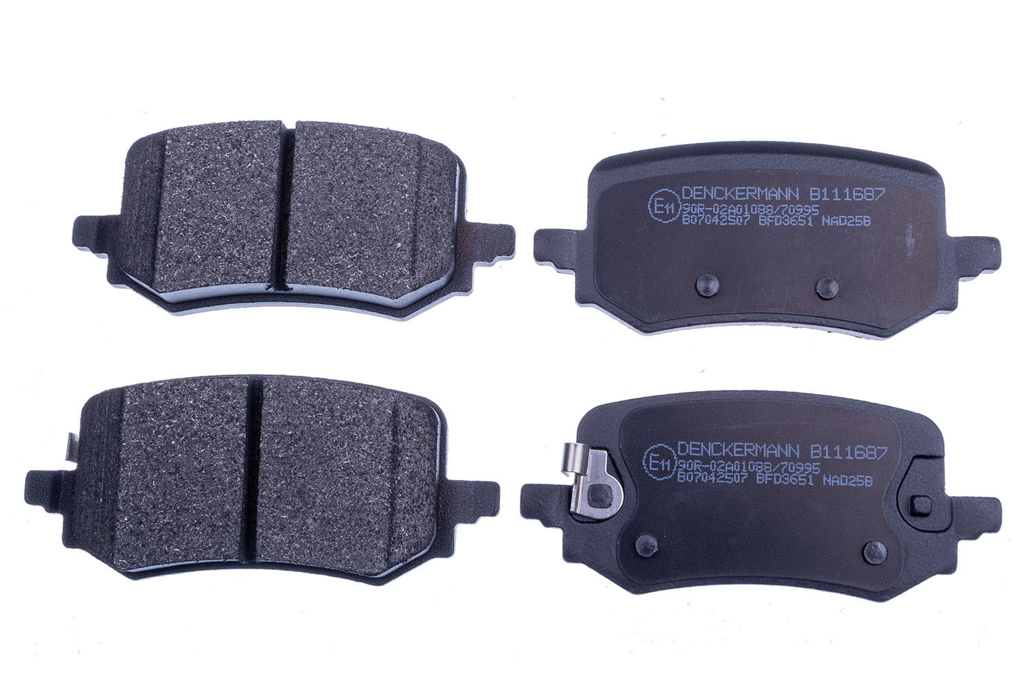 DENCKERMANN Bremseklodser B111687 bagaksel for HYUNDAI