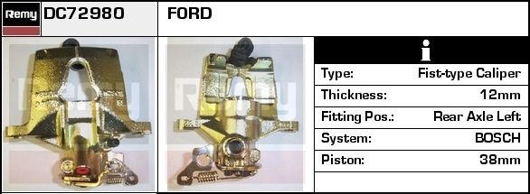 DELCO REMY Bremsekaliper dc72980 for FORD