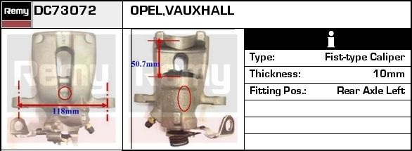 DELCO REMY Bremsekaliper dc73072 for OPEL CHEVROLET VAUXHALL GENERAL MOTORS