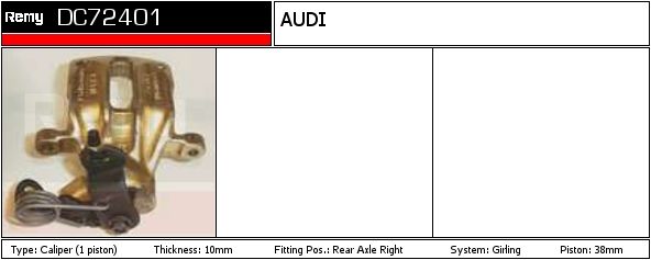 DELCO REMY Bremsekaliper dc72401 for AUDI