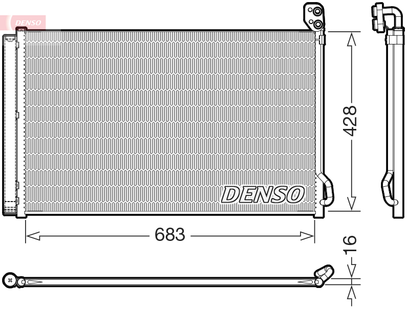 DENSO Kondensor, klimaanlæg dcn99083 for TESLA