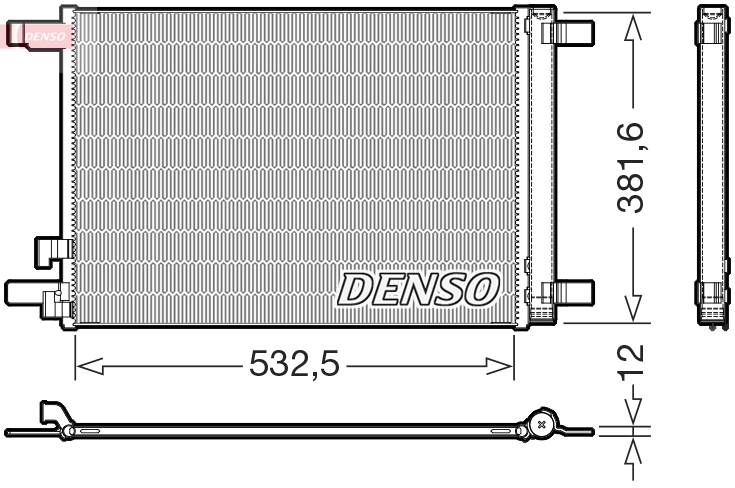 DENSO Kondensor, klimaanlæg dcn02048 for VW