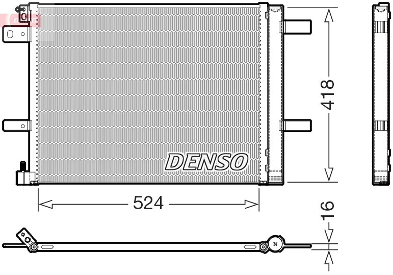 DENSO Kondensor, klimaanlæg dcn07062 for CITROËN/PEUGEOT