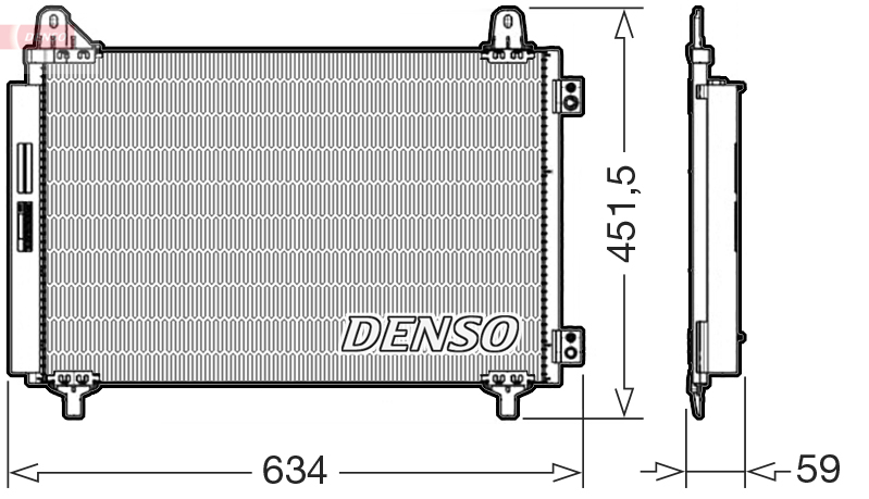 DENSO Kondensor, klimaanlæg dcn21034 for CITROËN/PEUGEOT