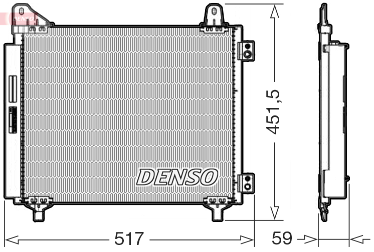 DENSO Kondensor, klimaanlæg dcn21035 for CITROËN/PEUGEOT