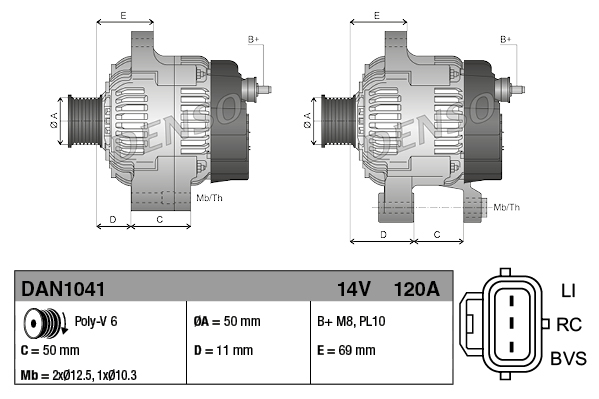DENSO Generator dan1041 for FORD VOLVO