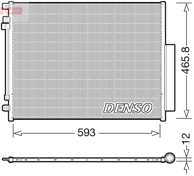 DENSO Kondensor, klimaanlæg dcn01025 for FIAT / LANCIA ALFA ROMEO