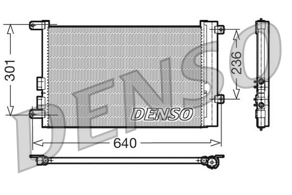 DENSO Kondensor, klimaanlæg dcn01016 for FIAT