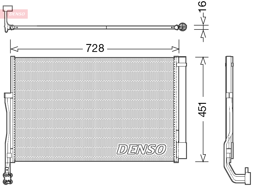 DENSO Kondensor, klimaanlæg dcn02007 for PORSCHE VW