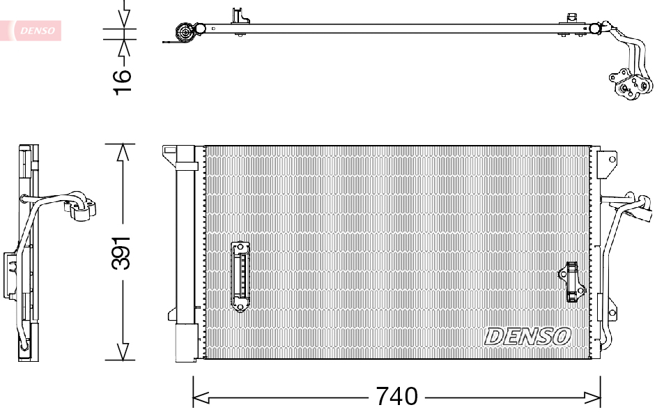 DENSO Kondensor, klimaanlæg dcn02027 for PORSCHE VW VAG
