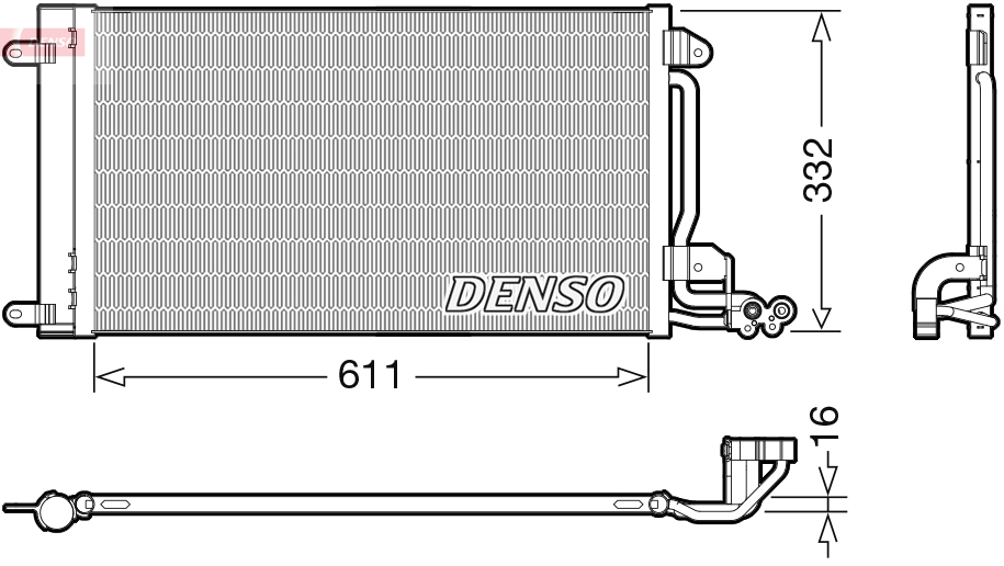 DENSO Kondensor, klimaanlæg dcn02034 for VW VAG AUDI