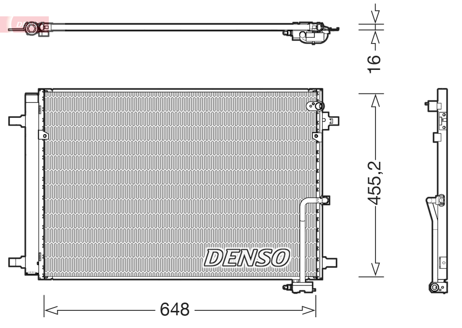 DENSO Kondensor, klimaanlæg dcn02042 for VAG