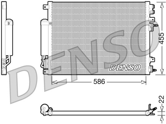 DENSO Kondensor, klimaanlæg dcn06001 for CHRYSLER