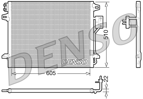 DENSO Kondensor, klimaanlæg dcn06006 for CHRYSLER DODGE LANCIA