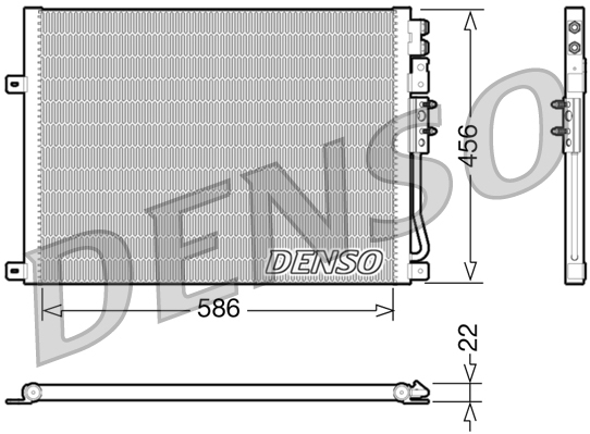DENSO Kondensor, klimaanlæg dcn06009 for JEEP
