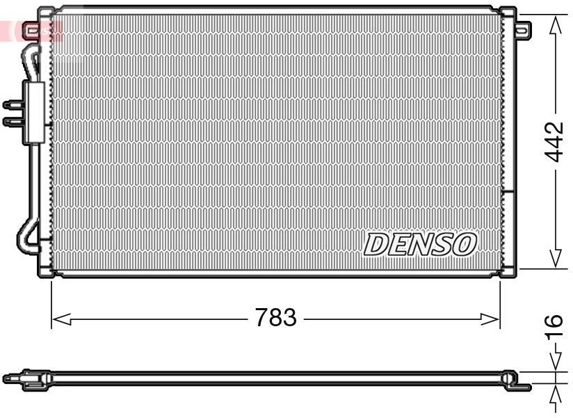 DENSO Kondensor, klimaanlæg dcn06015 for CHRYSLER CHEVROLET