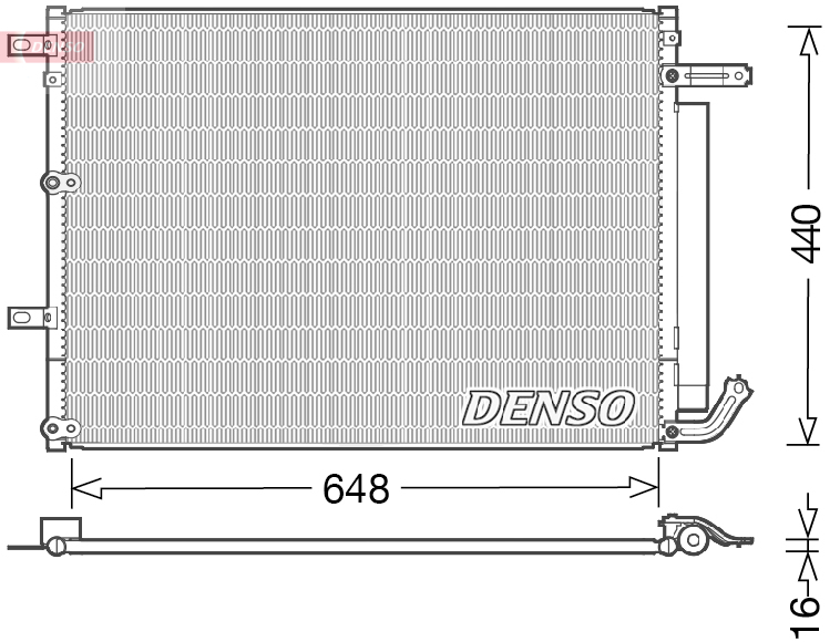 DENSO Kondensor, klimaanlæg dcn06018 for CHRYSLER JEEP