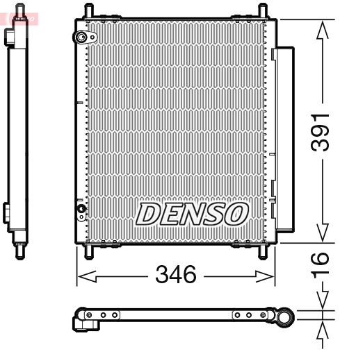DENSO Kondensor, klimaanlæg dcn07003 for MITSUBISHI CITROËN/PEUGEOT
