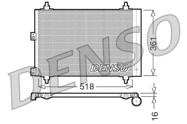 DENSO Kondensor, klimaanlæg dcn07006 for PEUGEOT
