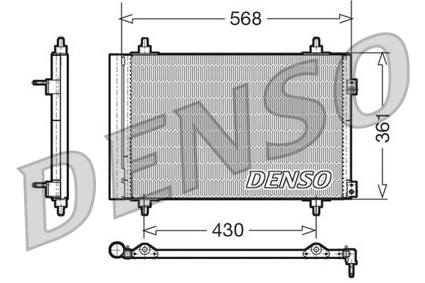 DENSO Kondensor, klimaanlæg dcn07008 for PEUGEOT CITROËN/PEUGEOT