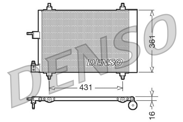 DENSO Kondensor, klimaanlæg dcn07009 for CITROËN PEUGEOT CITROËN/PEUGEOT