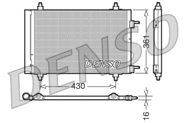 DENSO Kondensor, klimaanlæg dcn07019 for CITROËN/PEUGEOT