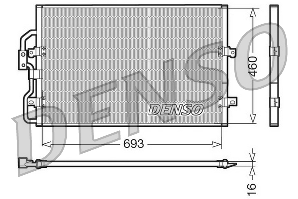 DENSO Kondensor, klimaanlæg dcn07040 for CITROËN/PEUGEOT CITROËN
