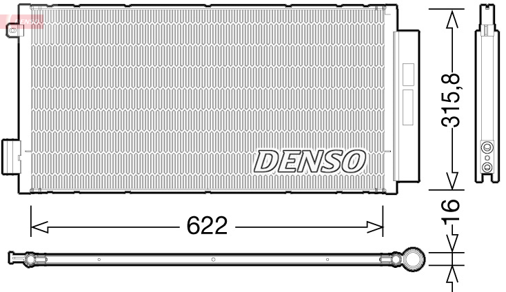 DENSO Kondensor, klimaanlæg dcn09044 for FIAT