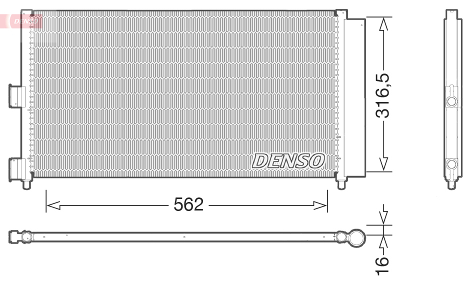 DENSO Kondensor, klimaanlæg dcn09072 for LANCIA
