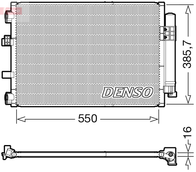 DENSO Kondensor, klimaanlæg dcn10043 for FORD