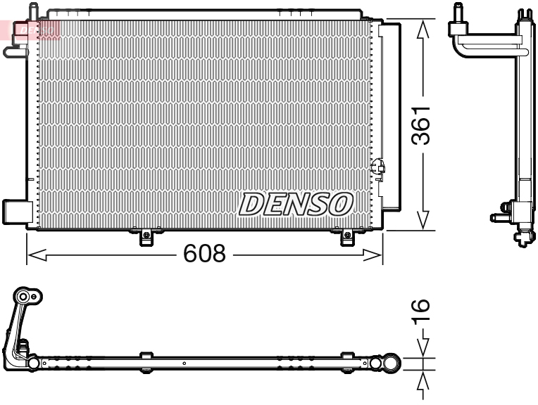 DENSO Kondensor, klimaanlæg dcn10041 for FORD