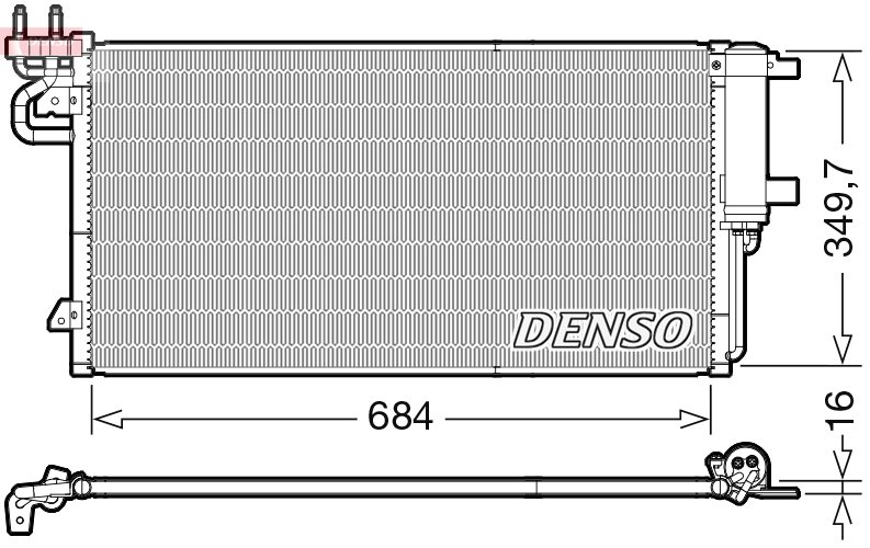 DENSO Kondensor, klimaanlæg dcn10045 for FORD