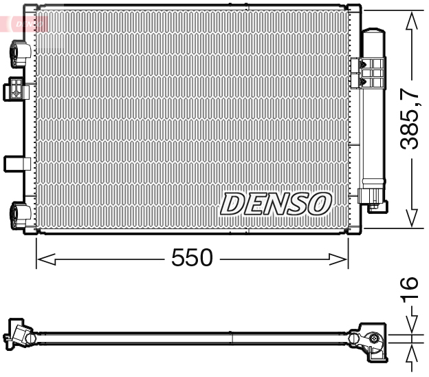 DENSO Kondensor, klimaanlæg dcn10044 for FORD