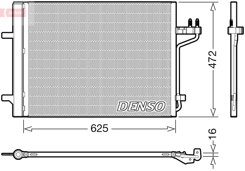 DENSO Kondensor, klimaanlæg dcn10047 for FORD