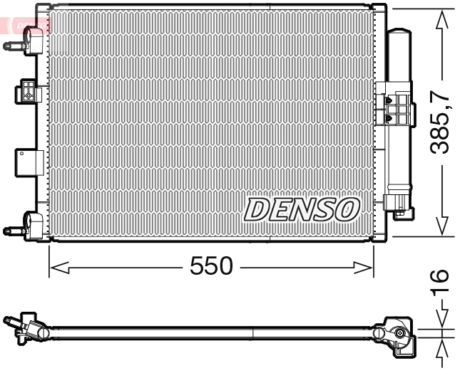 DENSO Kondensor, klimaanlæg dcn10046 for FORD