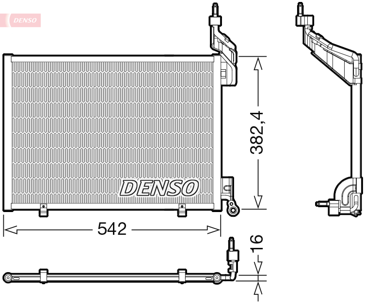 DENSO Kondensor, klimaanlæg dcn10048 for FORD