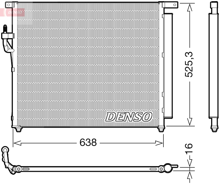 DENSO Kondensor, klimaanlæg dcn10049 for FORD
