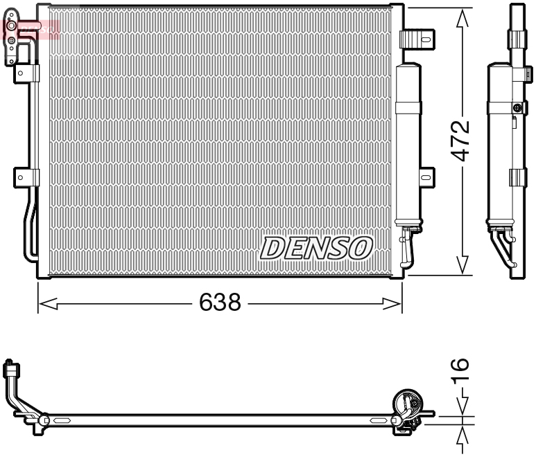 DENSO Kondensor, klimaanlæg dcn14003 for LAND ROVER