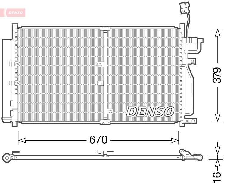 DENSO Kondensor, klimaanlæg dcn15003 for OPEL CHEVROLET VAUXHALL